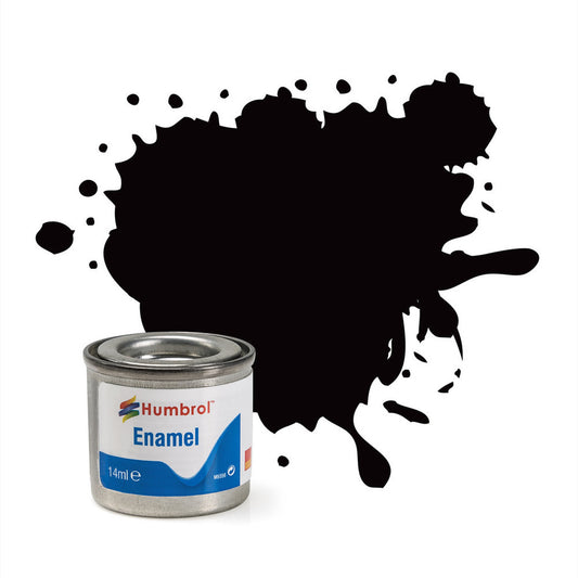 Humbrol 85 Coal Black Satin - 14ml Enamel Paint