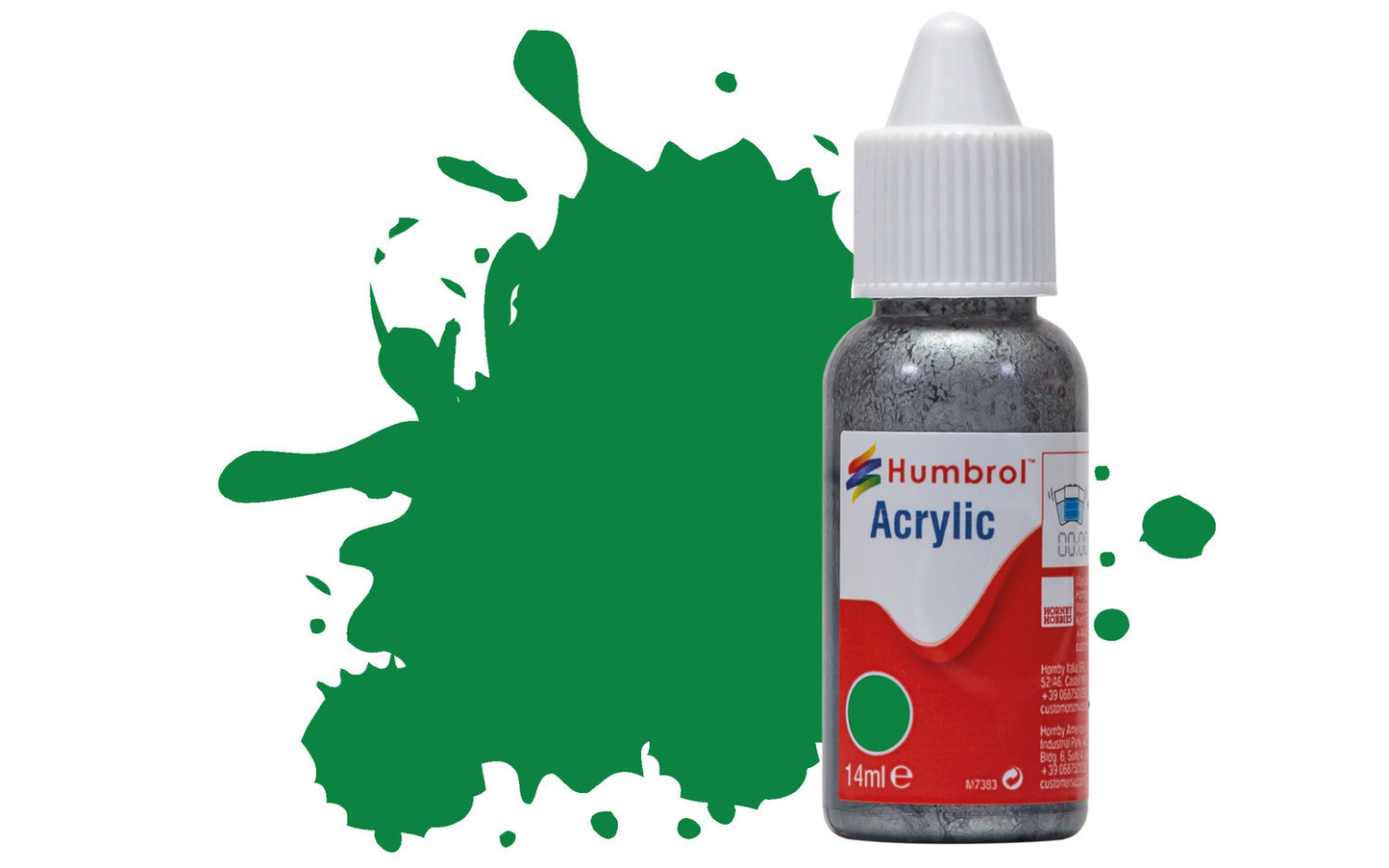 HUMBROL ACRYLIC DROPPER BOTTLE - No 2 Emerald Green - Gloss  - 14ml