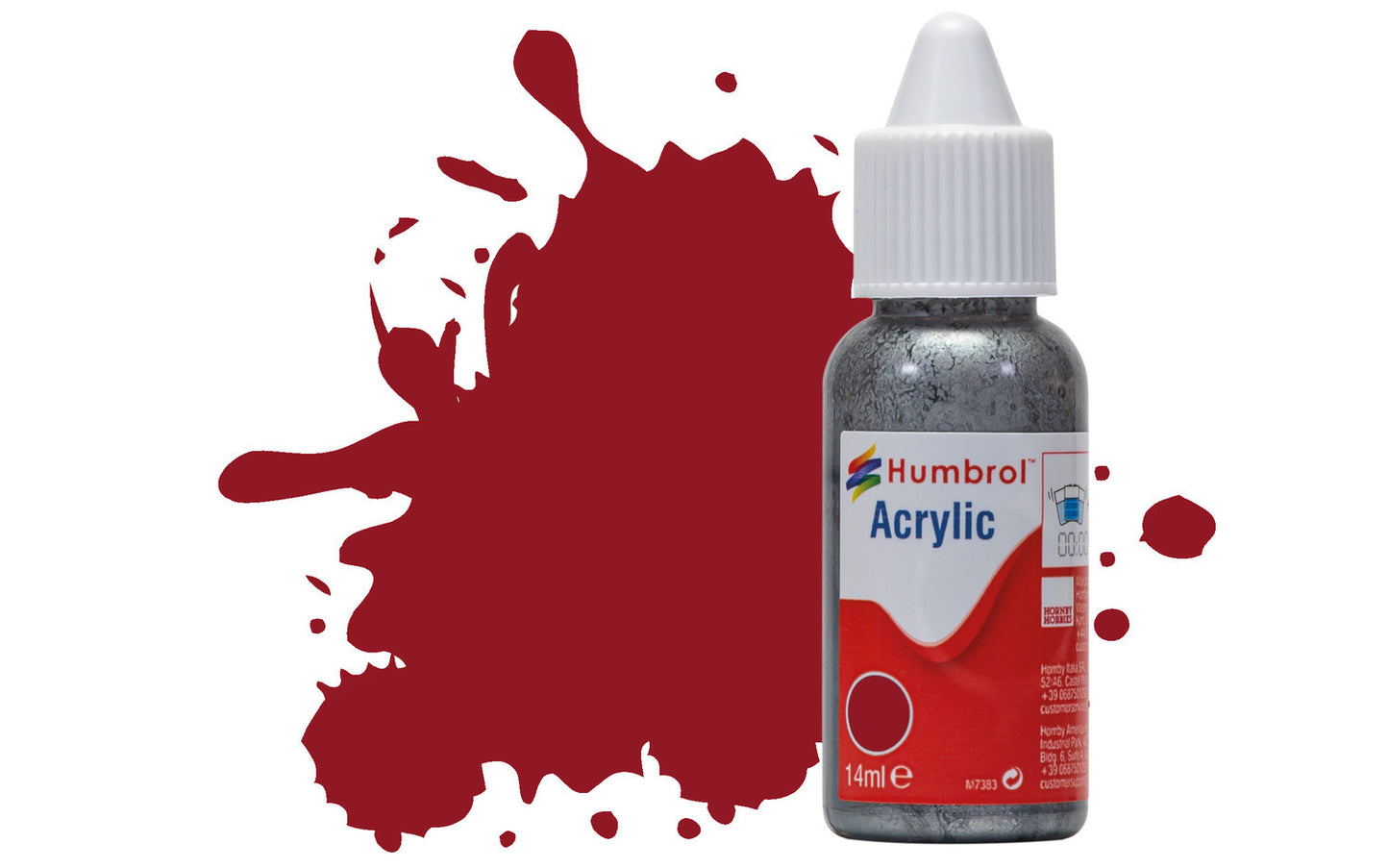 HUMBROL ACRYLIC DROPPER BOTTLE - No 20 Crimson - Gloss - 14ml