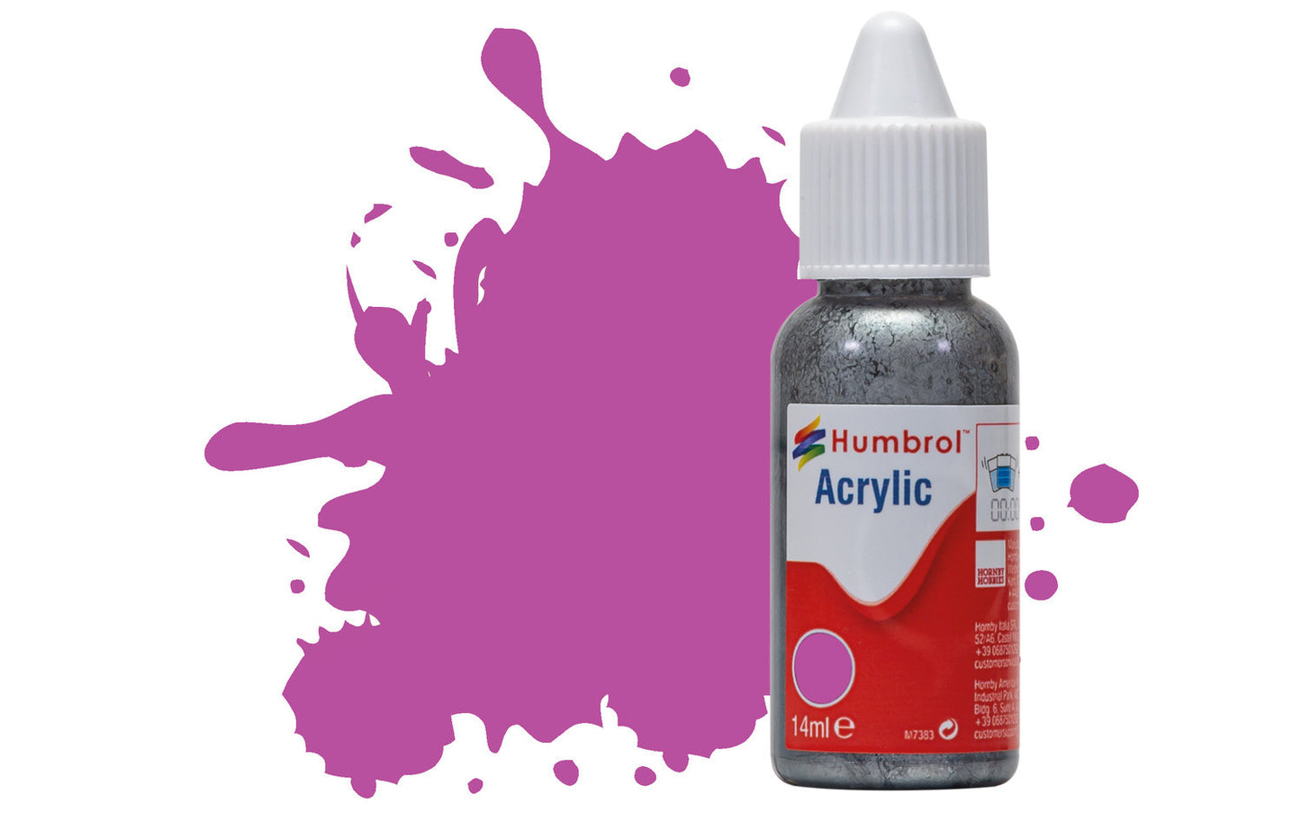 HUMBROL ACRYLIC DROPPER BOTTLE - No 58 Magenta Matt - 14ml