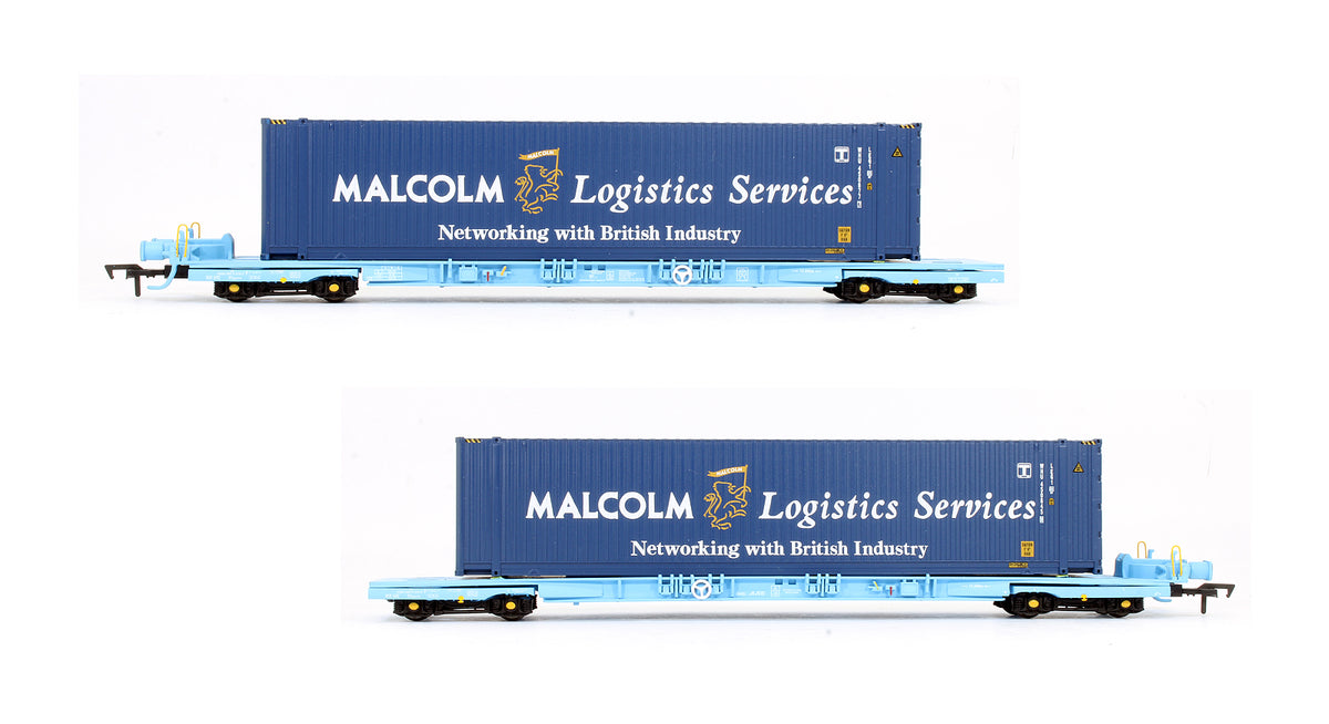 Pre-Owned B909F Megafret Wagon 1+1 With 2 x 45' Malcolm Containers