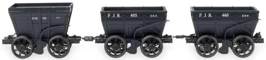 Pre-Owned Pack of 3 Pontop & Jarrow Railway - Two ex-NER P1 style Chaldron wagons and an S&DR style Chaldron wagon in pre-1932 lettering, circa 1910