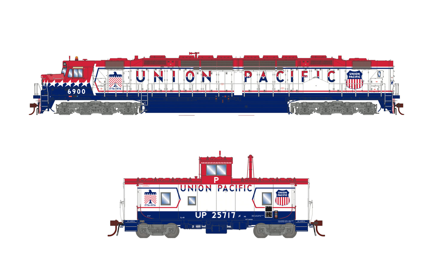 Union Pacific UP EMD DDA40X Diesel Locomotive HO & CA-10 Caboose Collectors Set (without Sound)