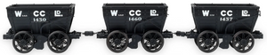 Pack of 3 Wearmouth Coal Co. - ex-NER P1 style Chaldrons wagons, dating from the period 1900 to late 1920s/early 1930s.
