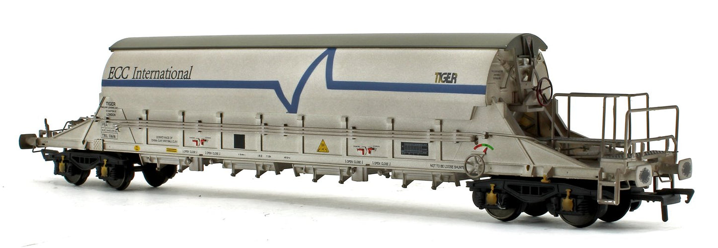 Pre-Owned PBA Tiger Wagon TRL 11616 ECC International White - Weathered