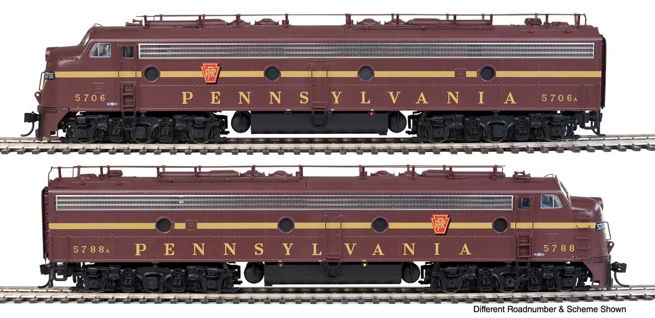 EMD E8 A-A with LokSound 5 Sound & DCC -- Pennsylvania Railroad Class EP-22 #5705A, 5763A (five-stripe)