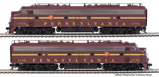 EMD E8 A-A with LokSound 5 Sound & DCC -- Pennsylvania Railroad Class EP-22 #5705A, 5763A (five-stripe)