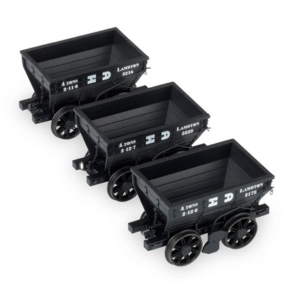 Pre-Owned ACC2805F Pack of 3 - Lambton Collieries (Earl of Durham’s Collieries) - Three ex-NER P1 style Chaldron wagons in pre-1896 livery