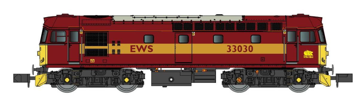 Class 33 030 EWS Red/Gold Diesel Locomotive