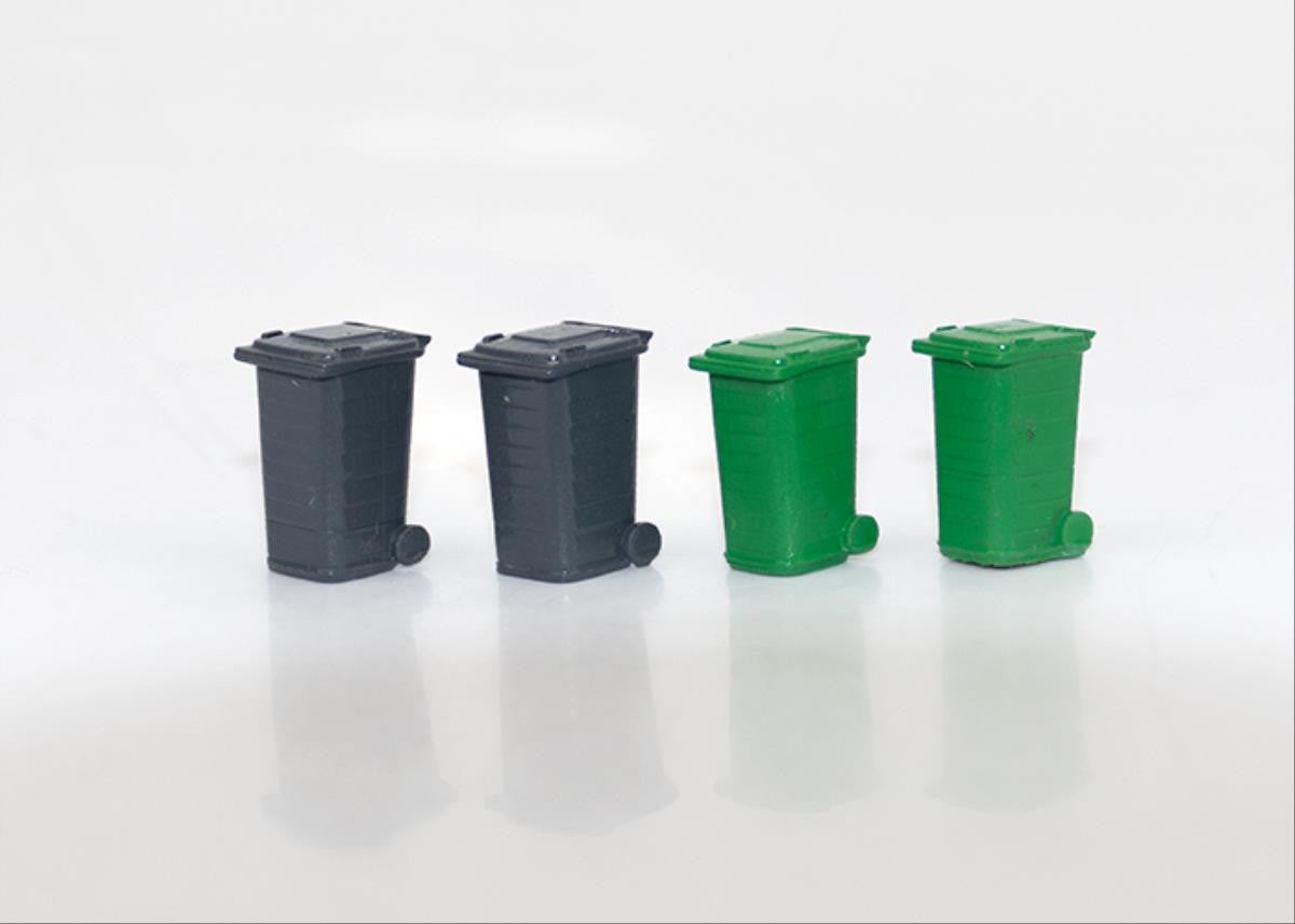 Wheelie Bins 4pcs (Pre-Built) 3D Printed