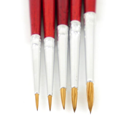 Deluxe Paintbrush Set (5 Sable Brushes)