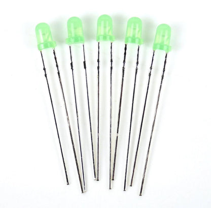 Green 3mm 12v LEDs (5)