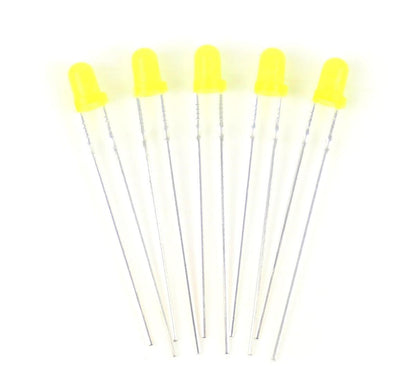 Yellow 3mm 12v LEDs (5)