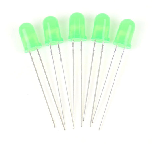 Green 5mm 12v LEDs (5)