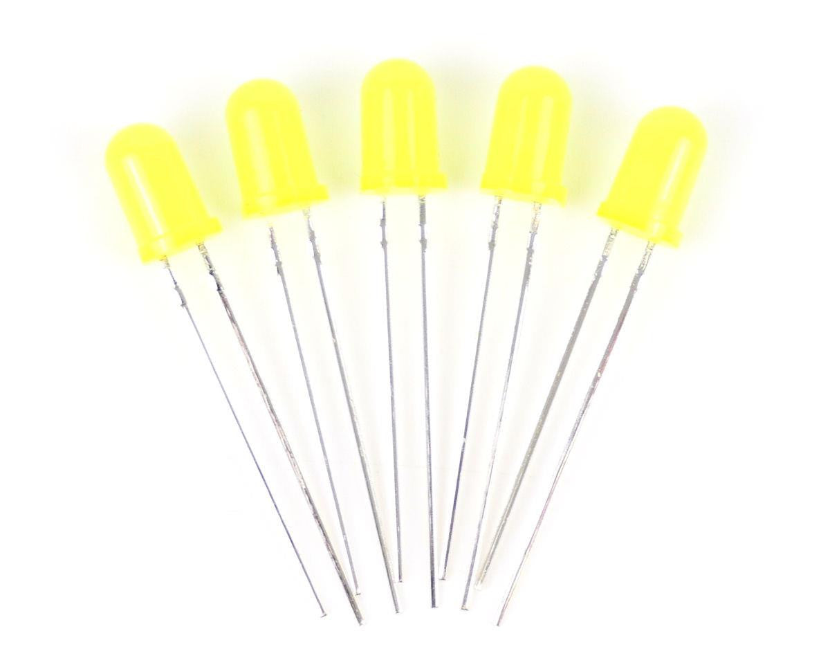 Yellow 5mm 12v LEDs (5)