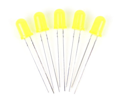 Yellow 5mm 12v LEDs (5)