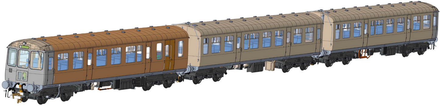 Class 104 3 Car DMU M50422/M59134/M50426 BR Green (Early) with Lion & Wheel Emblem