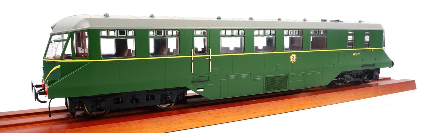 GWR AEC ‘Razor Edge' Railcar BR green with speed whiskers (dark grey roof) No.W26W