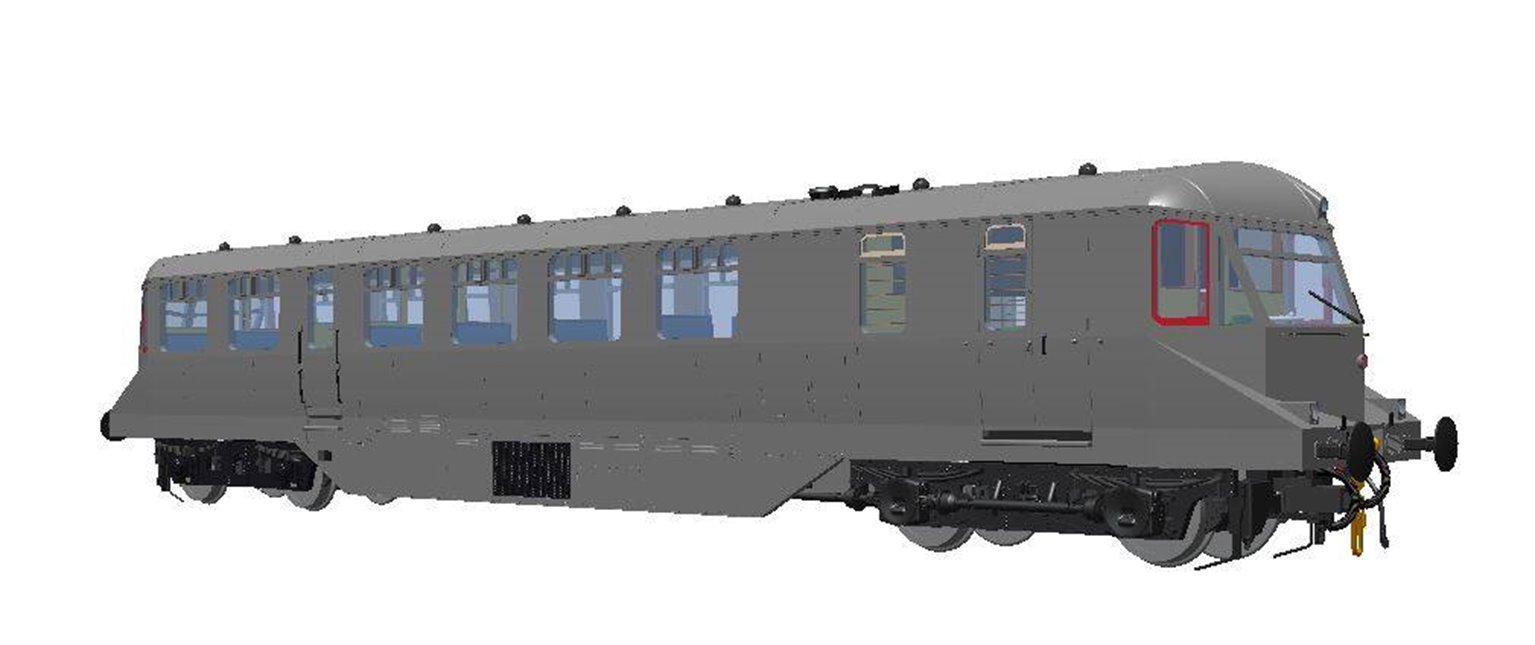GWR AEC Diesel Railcar GWR BR green with speed whiskers (dark grey roof)