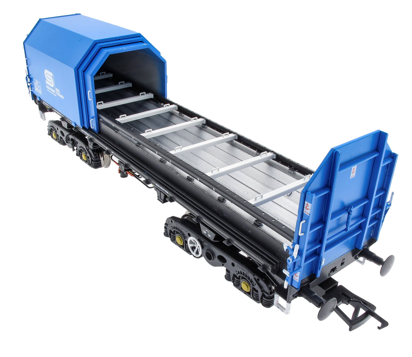 Pre-Owned ACC2122-BSC-3 JSA Bogie Covered Steel Wagon Twin Pack - British Steel 3 - BSSP 4057, BSSP 4076