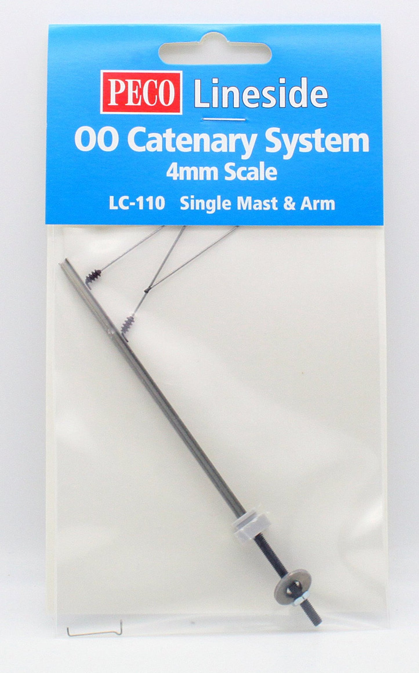 Catenary system mast with push on/push off hangers