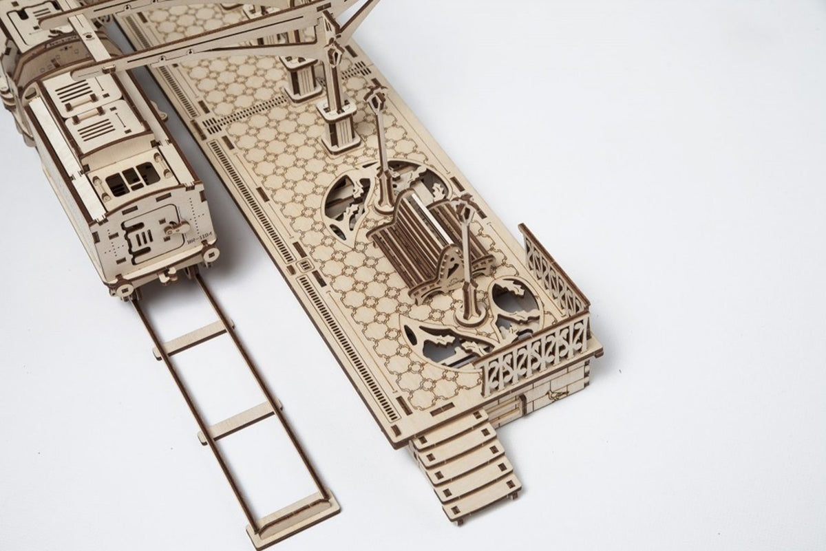 Model Kit Platform UGEARS UG70013 Railway Platform Mechanical Model Kit – Rails