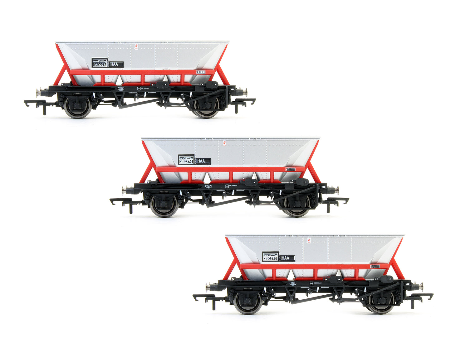 Pre-Owned R6707 BR Railfreight HAA MGR Hopper Wagons (Red Frame) Pack Of 3